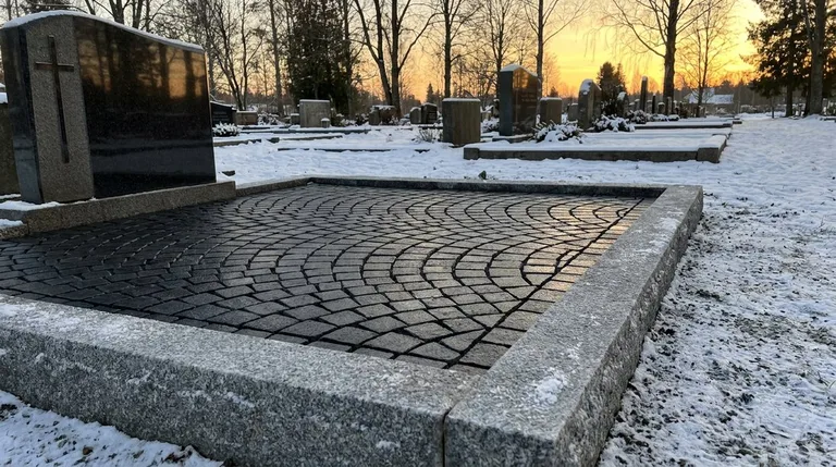 Гранитная брусчатка на могильном участке, образец ПМ005 в Красноярске