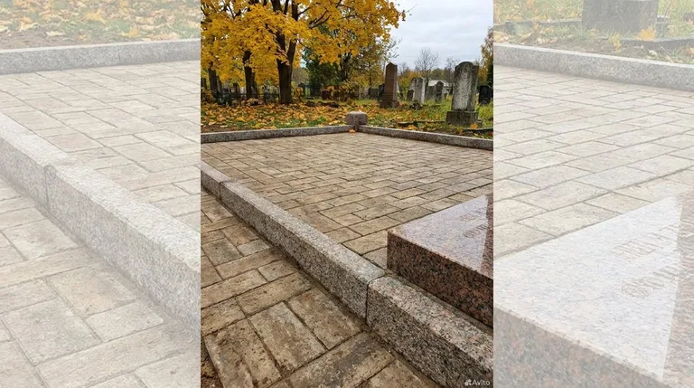 Выполненная работа: семейный участок с брусчаткой и оградой, ПМ009 в Красноярске