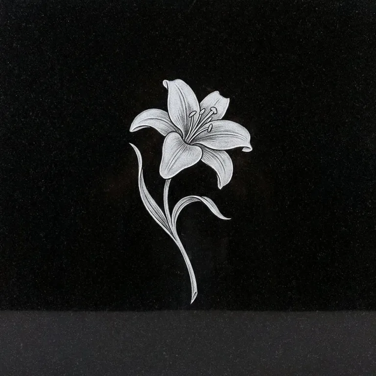 Одиночная лилия — гравировка на памятник в Красноярске