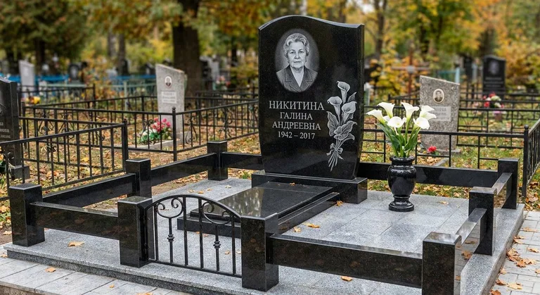Памятник с гравировкой калл — выполненная работа «Никитина» в Красноярске
