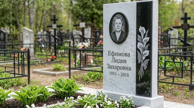 Памятник с гравировкой калл — выполненная работа «Ефимова» в Красноярске