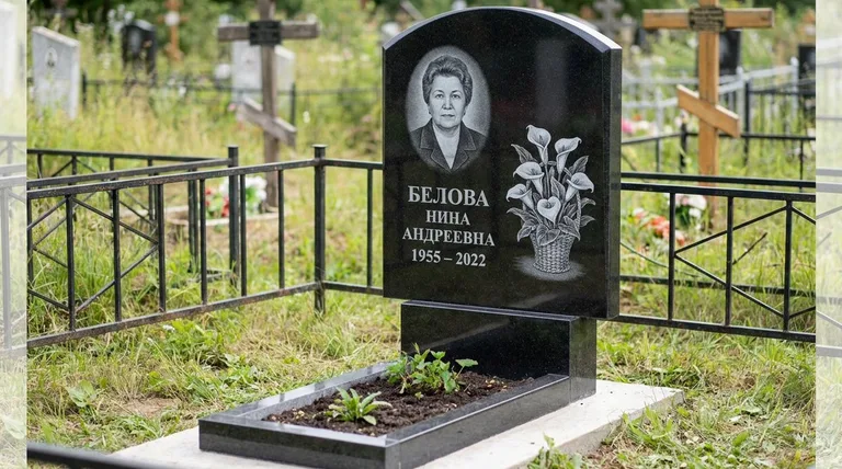 Памятник с гравировкой калл — выполненная работа «Белова» в Красноярске