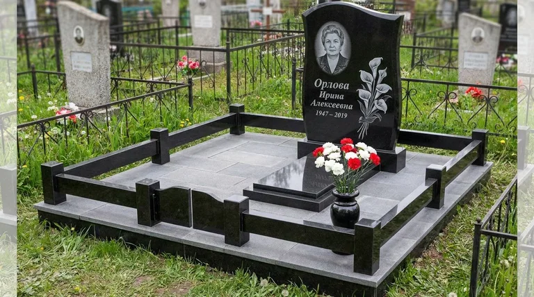 Памятник с гравировкой калл — выполненная работа «Орлова» в Красноярске