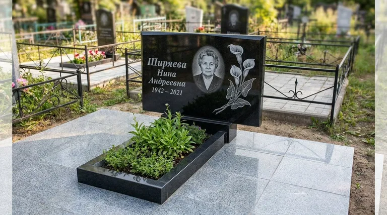 Памятник с гравировкой калл — выполненная работа «Ширяева» в Красноярске