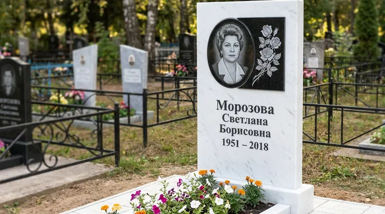 Памятник с гравировкой роз — выполненная работа «Морозова» в Красноярске