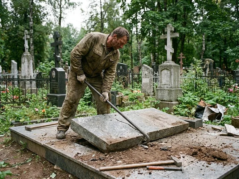 Демонтаж гранитной плитки и мощения участка в Красноярске