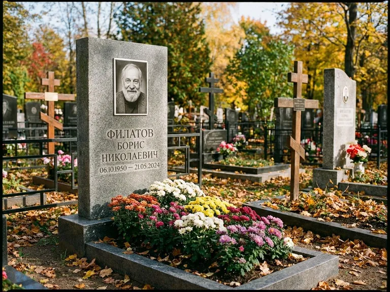 Керамический портрет с цветником в Красноярске