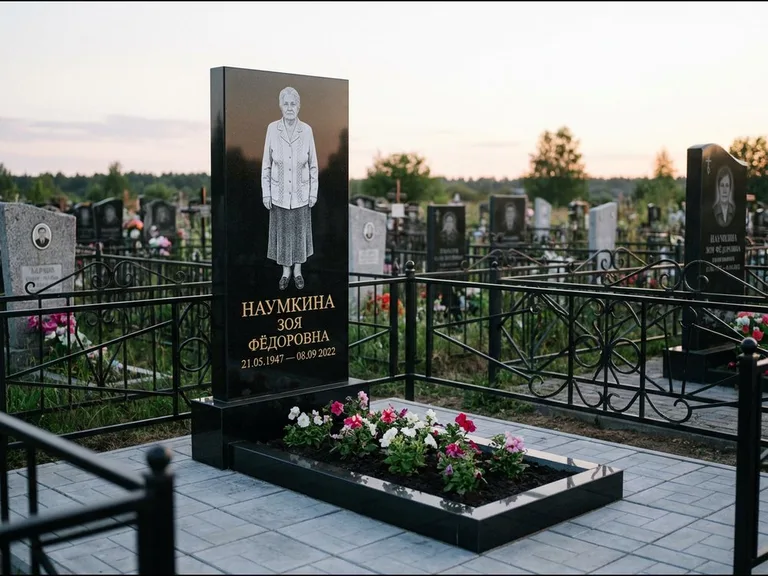 Гравировка портрета на чёрном граните — выполненная работа 18 в Красноярске