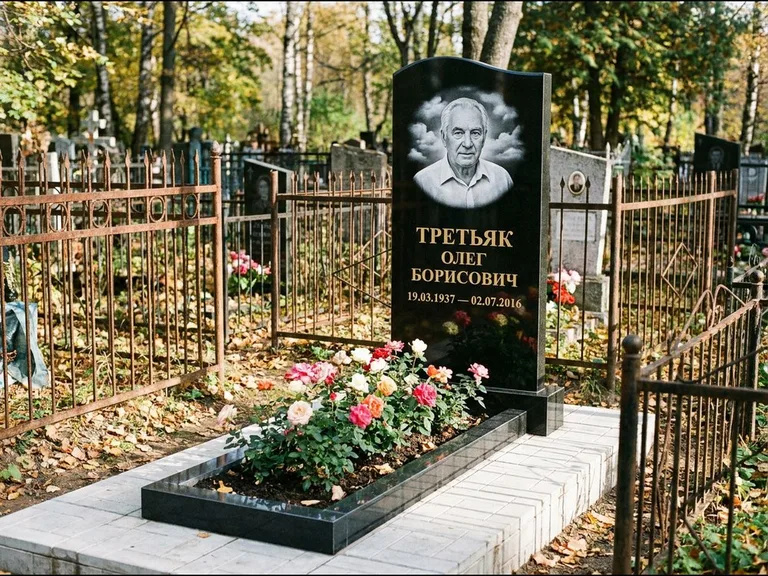 Гравировка портрета на чёрном граните — выполненная работа 23 в Красноярске