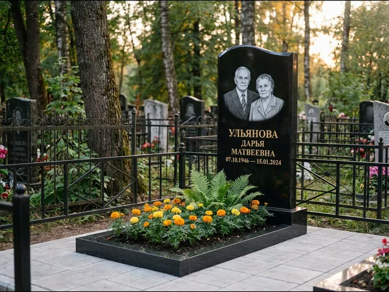 Гравировка портрета на чёрном граните — выполненная работа 24 в Красноярске