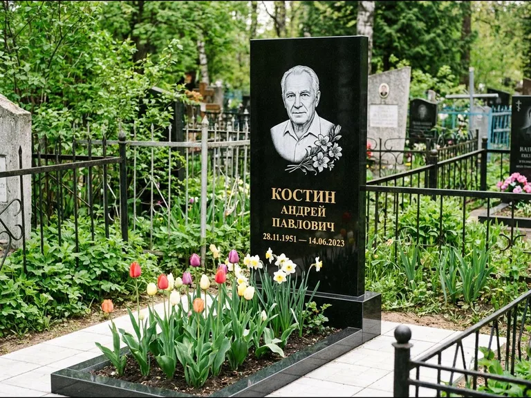 Гравировка портрета на чёрном граните — выполненная работа 27 в Красноярске