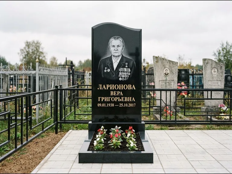 Гравировка портрета на чёрном граните — выполненная работа 28 в Красноярске