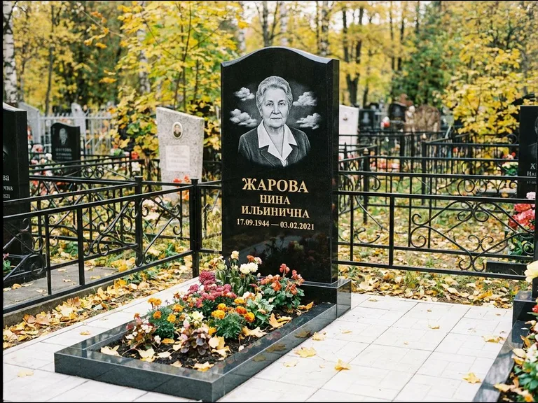 Гравировка портрета на чёрном граните — выполненная работа 2 в Красноярске