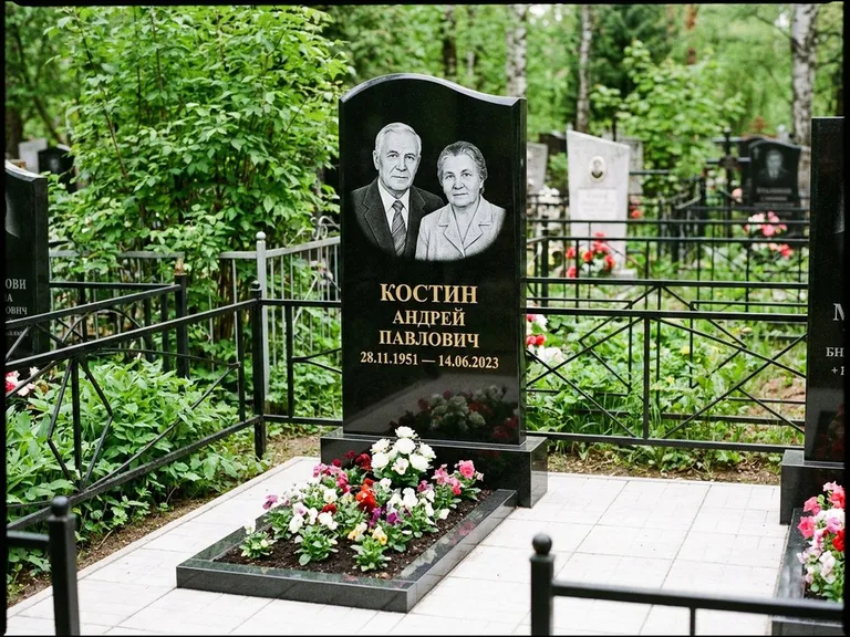 Гравировка портрета на чёрном граните — выполненная работа 3 в Красноярске