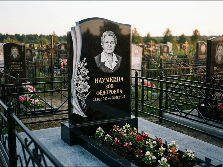 Гравировка портрета на чёрном граните — выполненная работа 6 в Красноярске