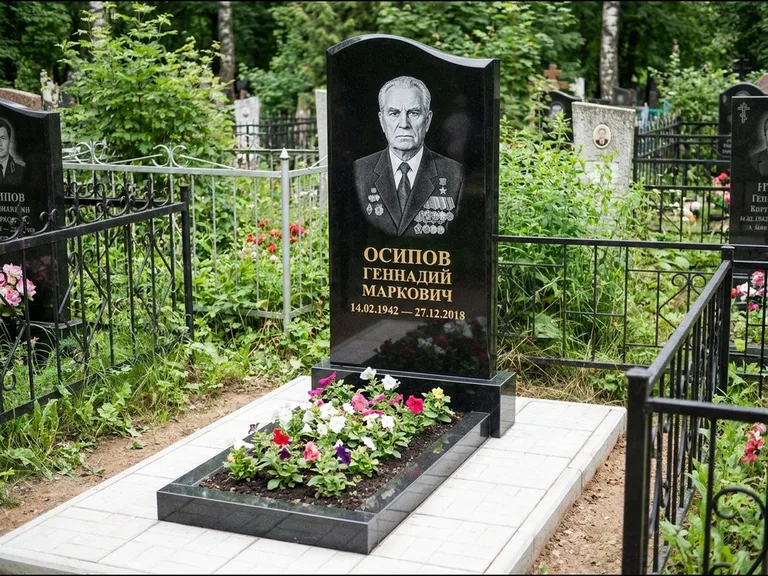 Гравировка портрета на чёрном граните — выполненная работа 7 в Красноярске