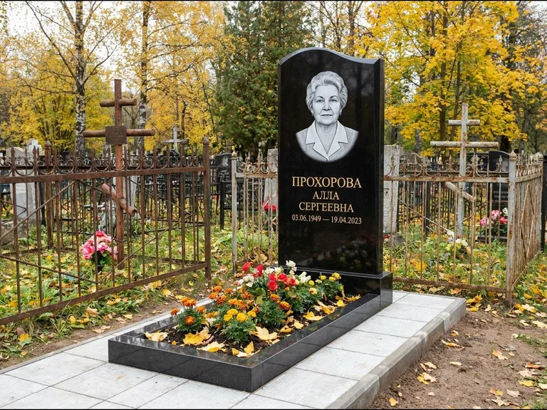 Гравировка портрета на чёрном граните — выполненная работа 8 в Красноярске