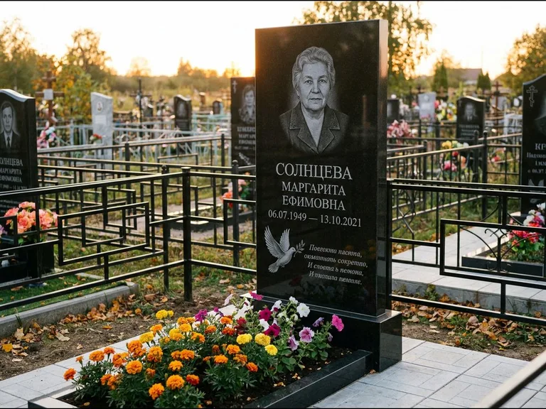 Памятник с гравировкой голубей — гравировка голубя с оливковой ветвью рядом с эпитафией, работа «Солнцева» в Красноярске