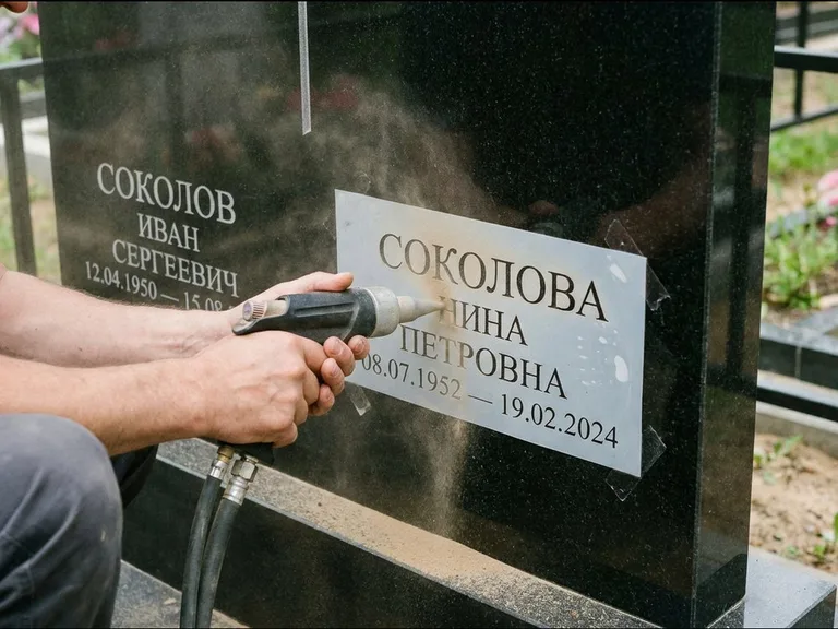 Догравировка ФИО и дат — гравировка с выездом на кладбище в Красноярске