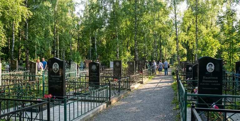 Аллея на кладбище станицы Новотитаровской