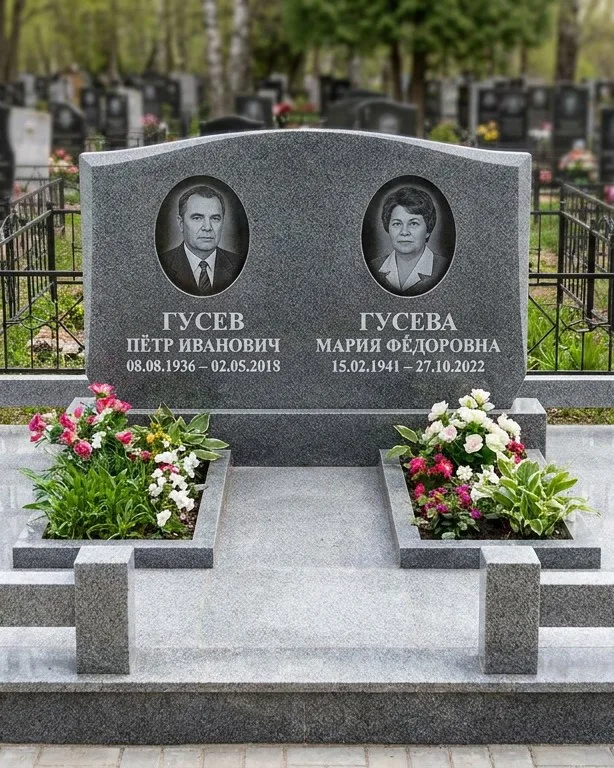 Памятник под ключ из белого мрамора в Красноярске