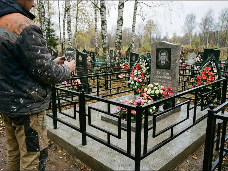 Сдача покрашенной оградки и фотоотчёт