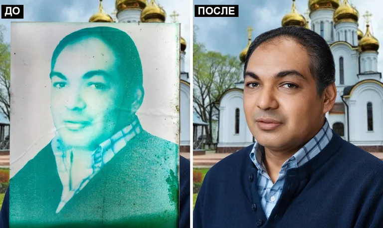 Ретушь фото на памятник — цветокоррекция и колоризация: до и после в Красноярске