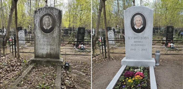 Уборка воинского захоронения до и после в Красноярске