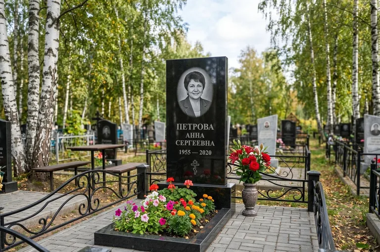 Установка гранитного памятника на могилу в Красноярске