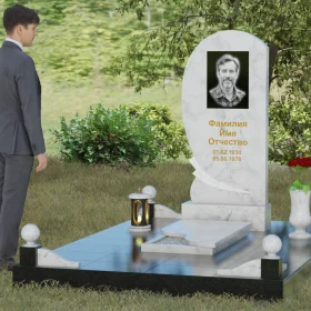 Вертикальный гранитный памятник строгий П080 - П080