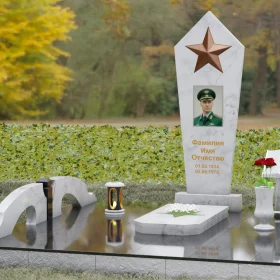 Гранитный вертикальный памятник на одного П191