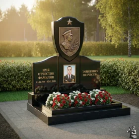 Элитный вертикальный гранитный памятник светский - ПН179