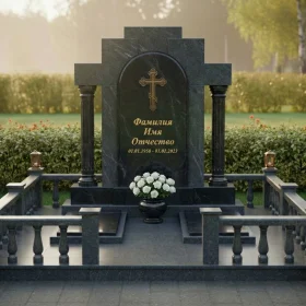 Элитный православный гранитный памятник с крестом - ПН192