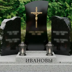 Православный гранитный мемориальный комплекс на двоих - ПН212