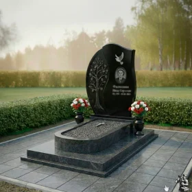 Вертикальный гранитный элитный памятник - ПН227