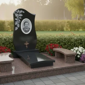 Элитный Гранитный православный памятник с крестом - ПН387