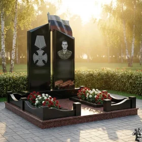 Элитный Гранитный светский вертикальный памятник - ПН405