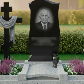 Элитный Гранитный православный вертикальный памятник - ПН416