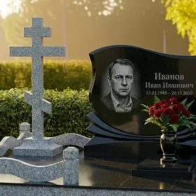 Элитный православный памятник с крестом - ПН476