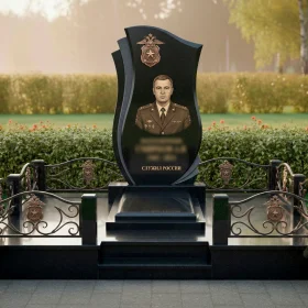 Гранитный вертикальный светский памятник - ПН524