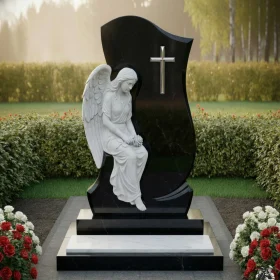 Элитный комбинированный вертикальный памятник - ПН582