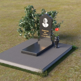 Вертикальный памятник из гранита мансуровский светский - ПВ039