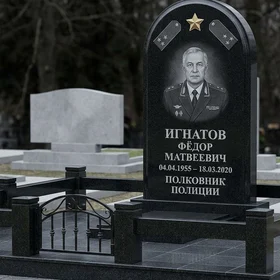 Памятник полковнику полиции с оградой
