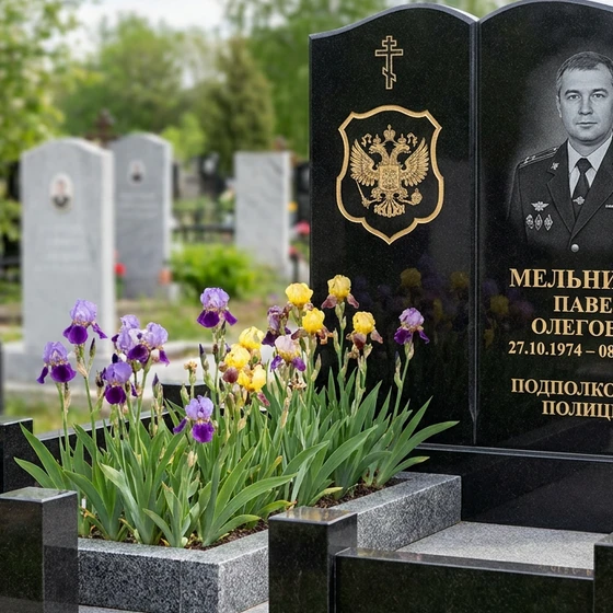 Памятник подполковнику полиции — композиция с гербом
