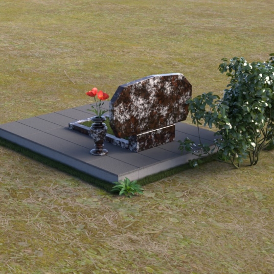 Фигурный памятник со скошенными гранями из гранита, гранит амфиболит, вид 4
