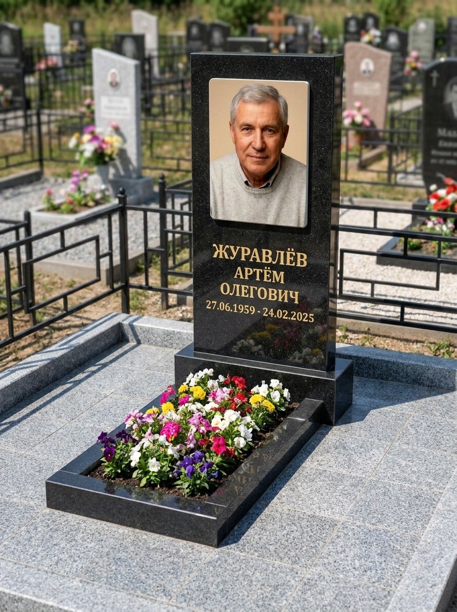Портрет на памятнике в Красноярске — Выцветшее фото восстановили — керамогранит 180×240 мм