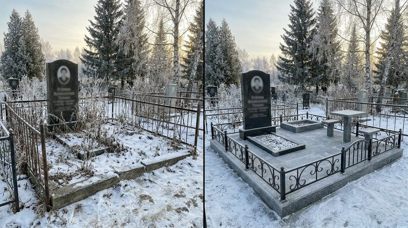 Благоустройство могилы в Красноярске — пример 2