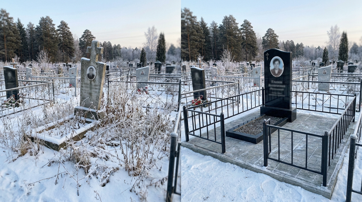 Установка памятника в Красноярске — пример 1